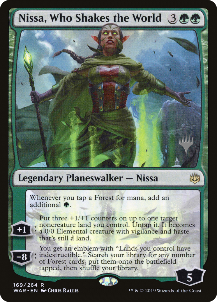 Nissa, Who Shakes the World (169) Foil - War of the Spark Promos