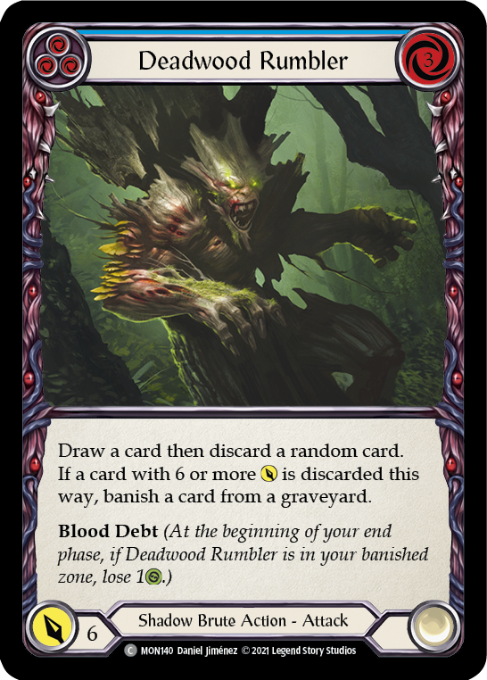 Deadwood Rumbler (Blue) [MON140] (Monarch)  1st Edition Normal | Silver Goblin