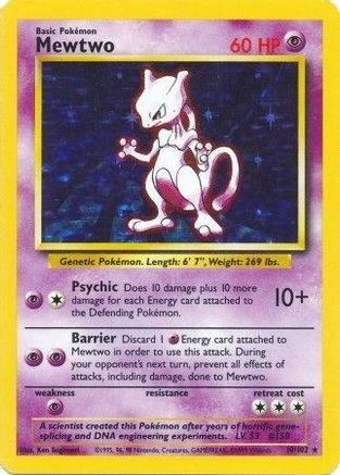 Mewtwo (10) Holofoil - Base Set
