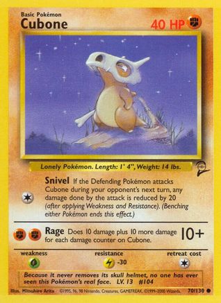 Cubone (70) - Base Set 2