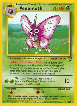 Venomoth (31) - Base Set 2