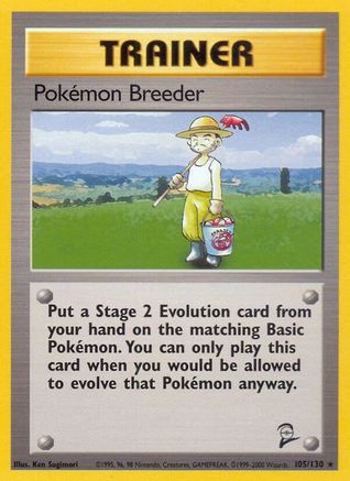 Pokemon Breeder (105) - Base Set 2