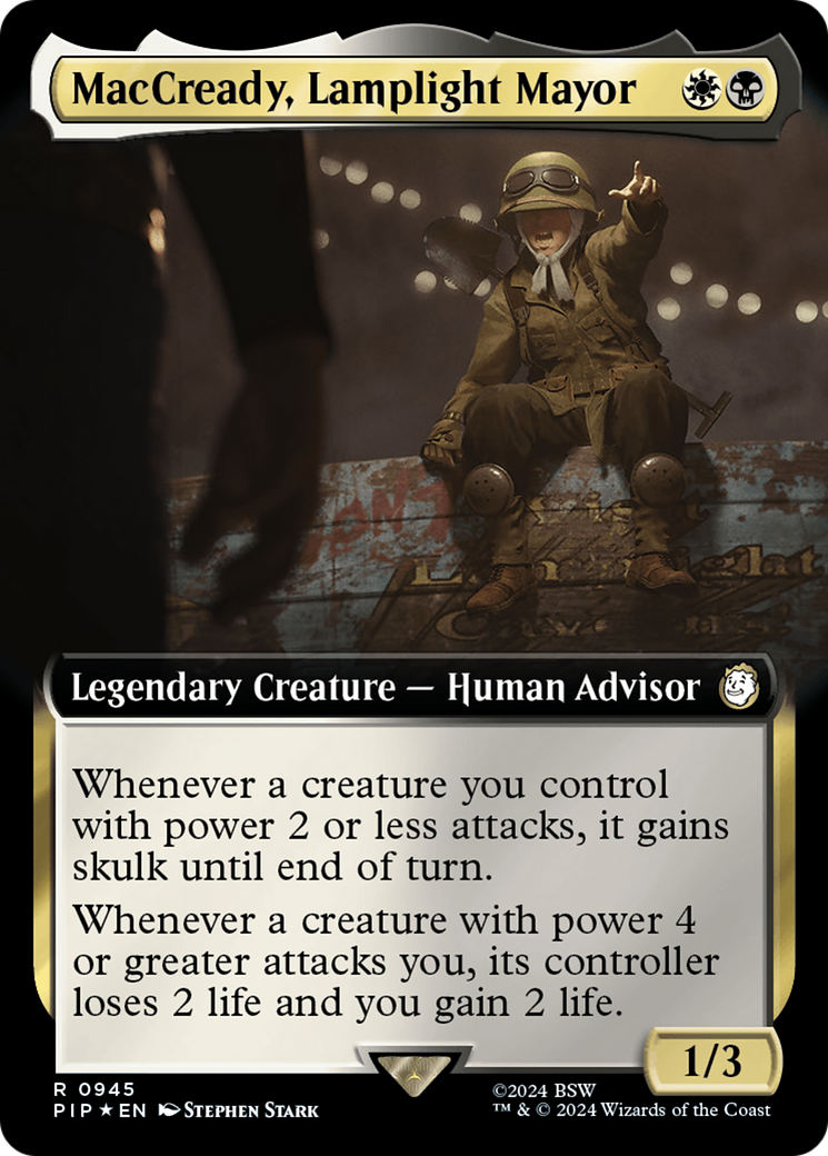 MacCready, Lamplight Mayor (Extended Art) (Surge Foil) [Fallout] | Silver Goblin