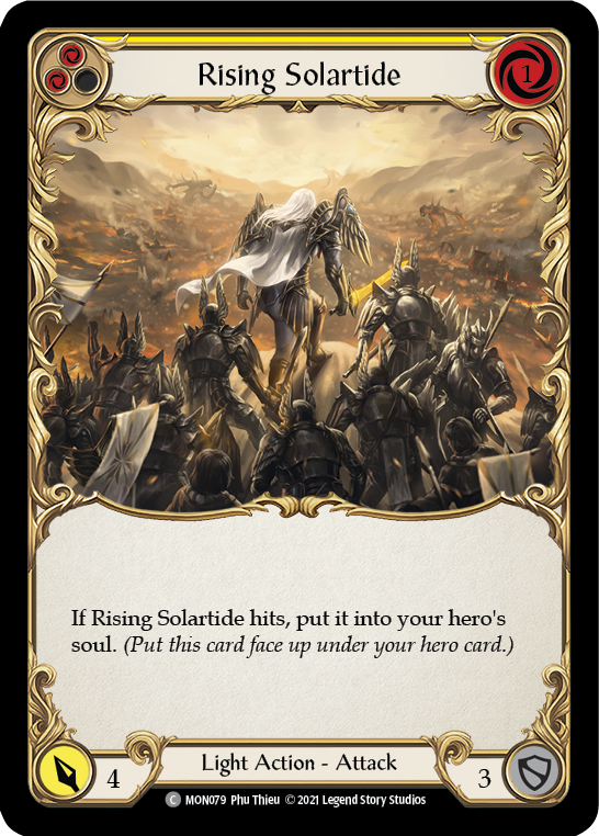 Rising Solartide (Yellow) [MON079-RF] (Monarch)  1st Edition Rainbow Foil | Silver Goblin