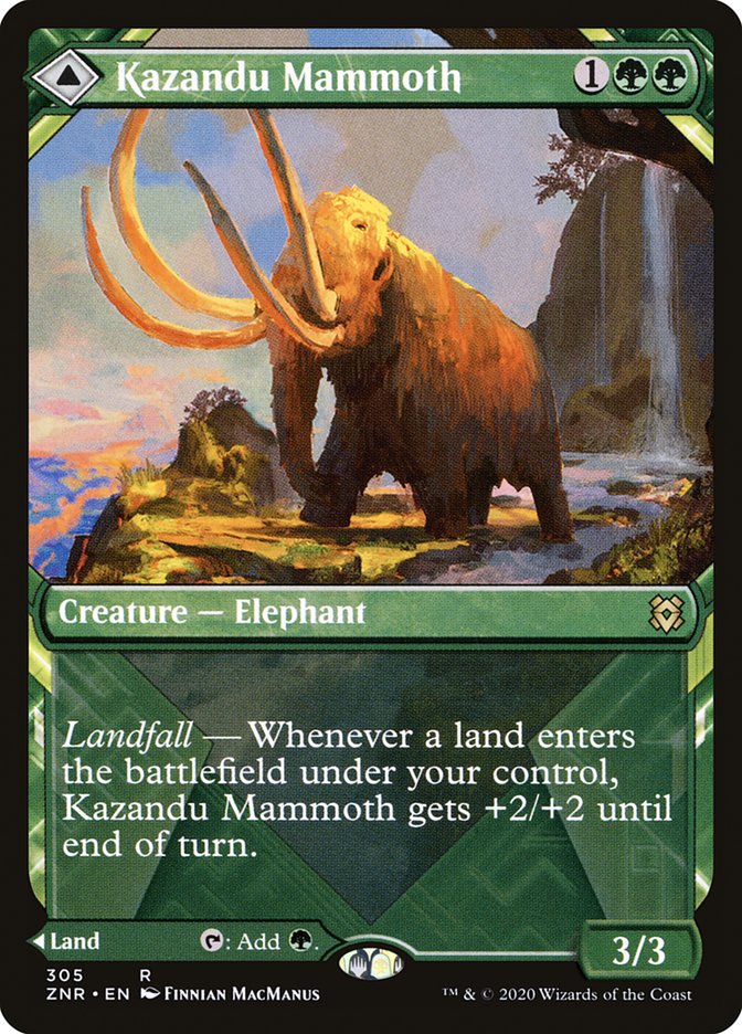 Kazandu Mammoth // Kazandu Valley (Showcase) (305) Foil - Zendikar Rising