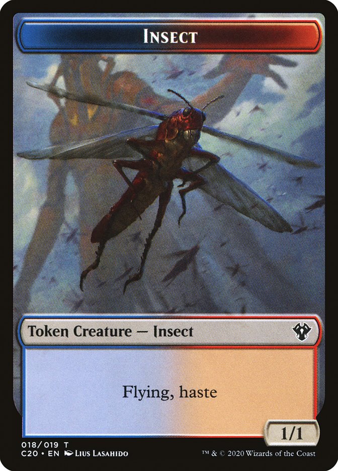 Drake // Insect (018) Double-Sided Token [Commander 2020 Tokens] | Silver Goblin