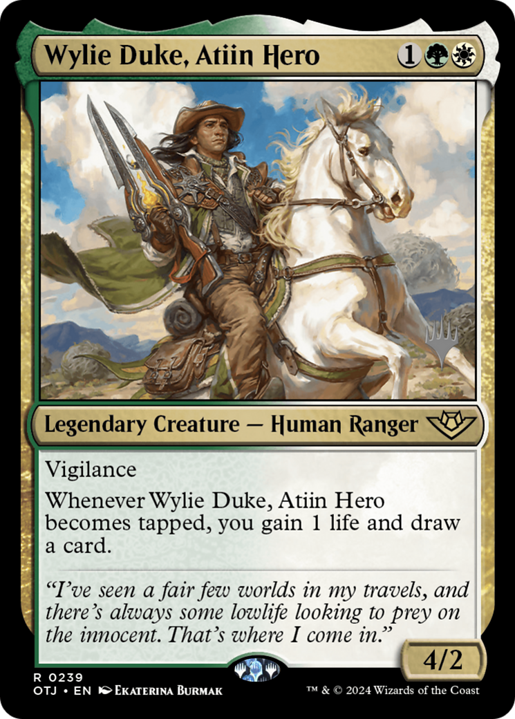 Wylie Duke, Atiin Hero (239) Foil - Outlaws of Thunder Junction Promos