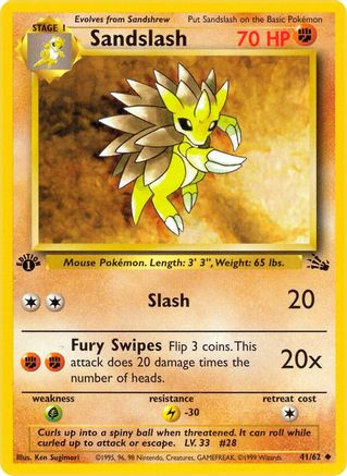 Sandslash (41/62) [Fossil Unlimited] | Silver Goblin