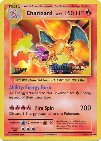 Charizard (11/108) (XY Evolutions Staff Prerelease) [XY: Black Star Promos] | Silver Goblin