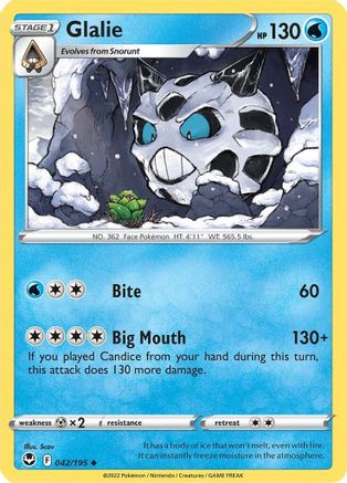 Glalie (042/195) [Sword & Shield: Silver Tempest] | Silver Goblin