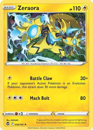 Zeraora (056/195) [Sword & Shield: Silver Tempest] | Silver Goblin