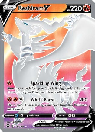 Reshiram V (Full Art) (172) Holofoil - Silver Tempest