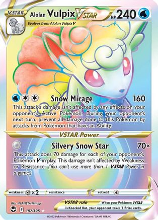 Alolan Vulpix VSTAR (Secret) (197) Holofoil - SWSH12 Silver Tempest
