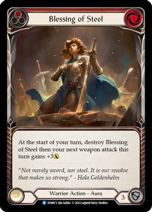 Blessing of Steel (Red) (DYN073) Rainbow Foil - Dynasty