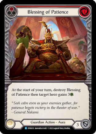 Blessing of Patience (Red) (DYN033) Rainbow Foil - Dynasty
