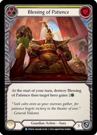 Blessing of Patience (Yellow) (DYN034) Rainbow Foil - Dynasty