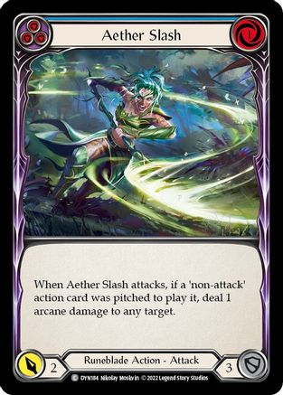 Aether Slash (Blue) (DYN184) Rainbow Foil - Dynasty