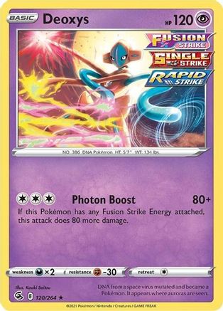 Deoxys (120/264) (Theme Deck Exclusive) [Sword & Shield: Fusion Strike] | Silver Goblin