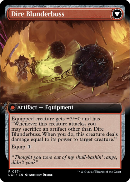 Dire Flail (Extended Art) (374) Foil - The Lost Caverns of Ixalan