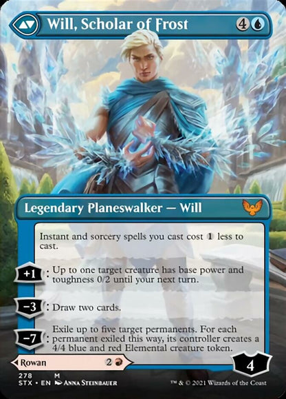 Rowan, Scholar of Sparks // Will, Scholar of Frost (Borderless) [Strixhaven: School of Mages] Foil