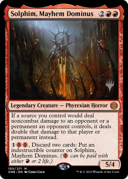 Solphim, Mayhem Dominus (Promo Pack) [Phyrexia: All Will Be One Promos] Foil