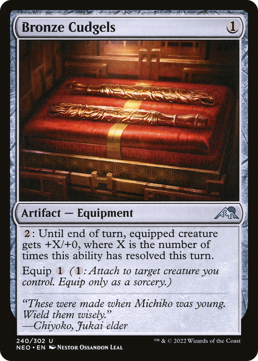 Bronze Cudgels (240) Foil - Kamigawa: Neon Dynasty