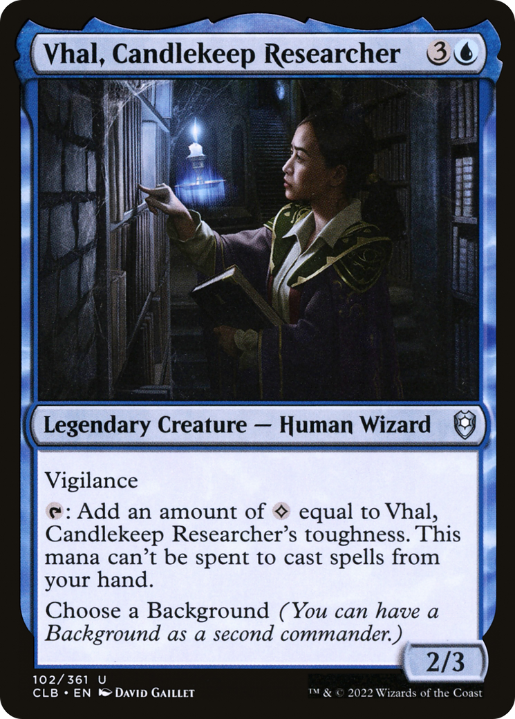 Vhal, Candlekeep Researcher (102) - Commander Legends: Battle for Baldur's Gate