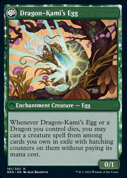 The Dragon-Kami Reborn // Dragon-Kami's Egg (181) Foil - Kamigawa: Neon Dynasty
