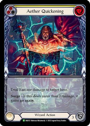 Aether Quickening (Yellow) (FAB113) Rainbow Foil - Flesh and Blood: Promo Cards