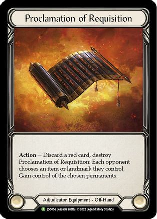 Proclamation of Requisition (JDG004) Rainbow Foil - FaB Promos