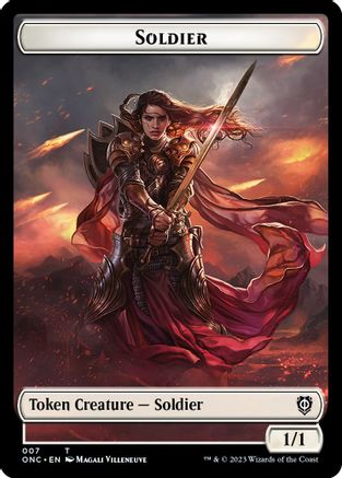 Soldier (007) // Angel (002) Double-sided Token - Commander: Phyrexia: All Will Be One