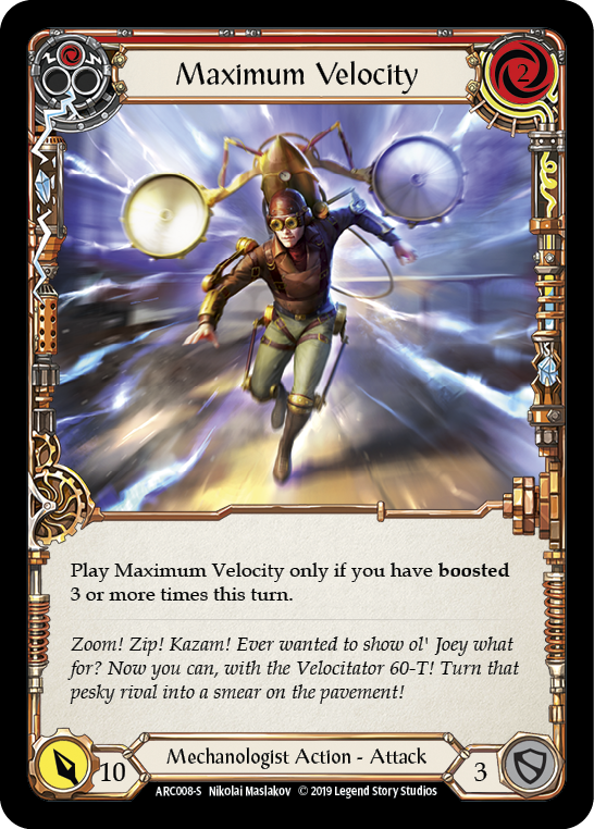 Maximum Velocity [ARC008-S] (Arcane Rising)  1st Edition Rainbow Foil | Silver Goblin