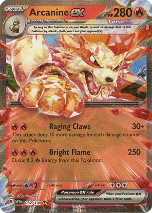 Arcanine ex - 032/198 (32) Holofoil - SV01 Scarlet & Violet Base Set
