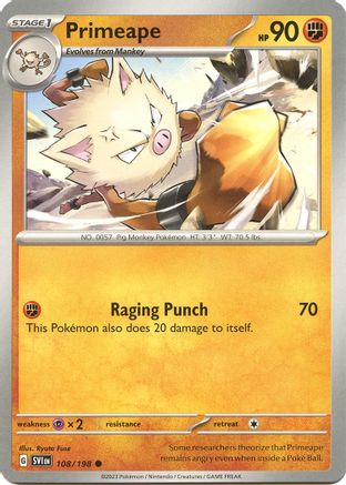 Primeape (108) Reverse Holofoil - SV01 Scarlet & Violet Base Set