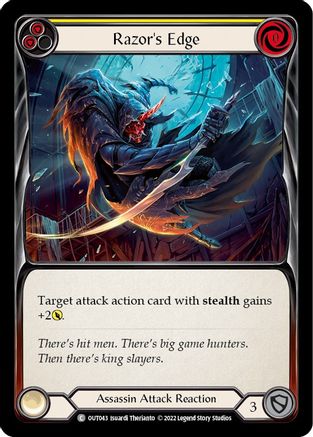 Razor's Edge (Yellow) (OUT043) Rainbow Foil - Outsiders