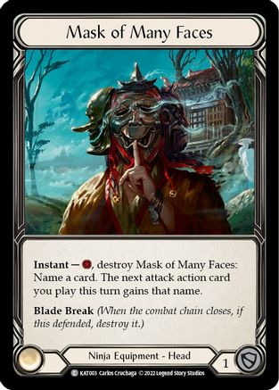Mask of Many Faces (KAT003) - Blitz Deck: Outsiders - Katsu