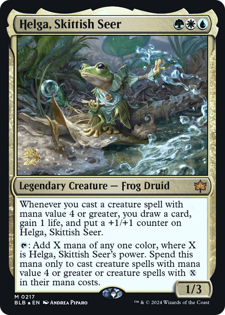 Helga, Skittish Seer [Bloomburrow Prerelease Promos] | Silver Goblin