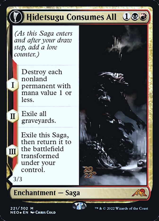 Hidetsugu Consumes All (221) Foil - Kamigawa: Neon Dynasty Promos