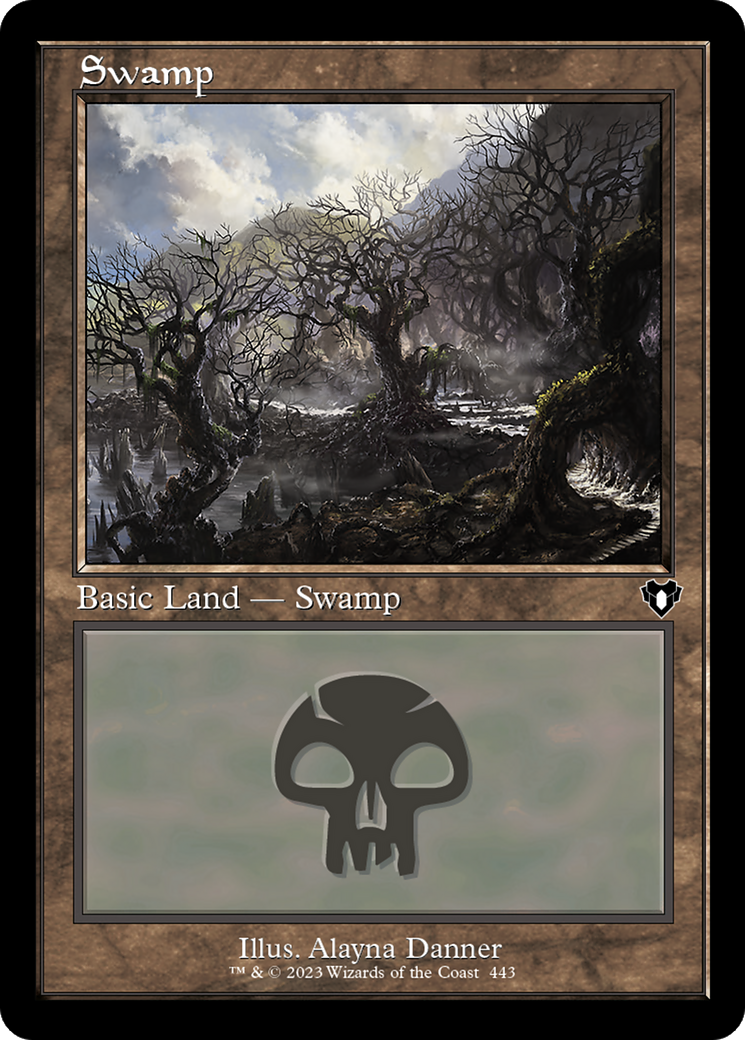 Swamp (443) (Retro) [Commander Masters] | Silver Goblin