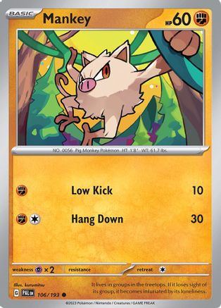 Mankey (106) Reverse Holofoil - SV02 Paldea Evolved