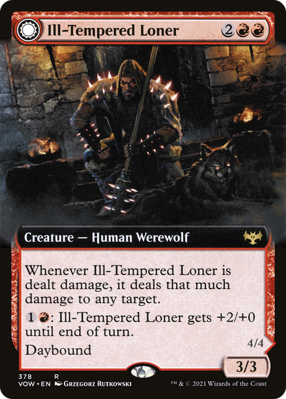 Ill-Tempered Loner (Extended Art) (378) Foil - Innistrad: Crimson Vow