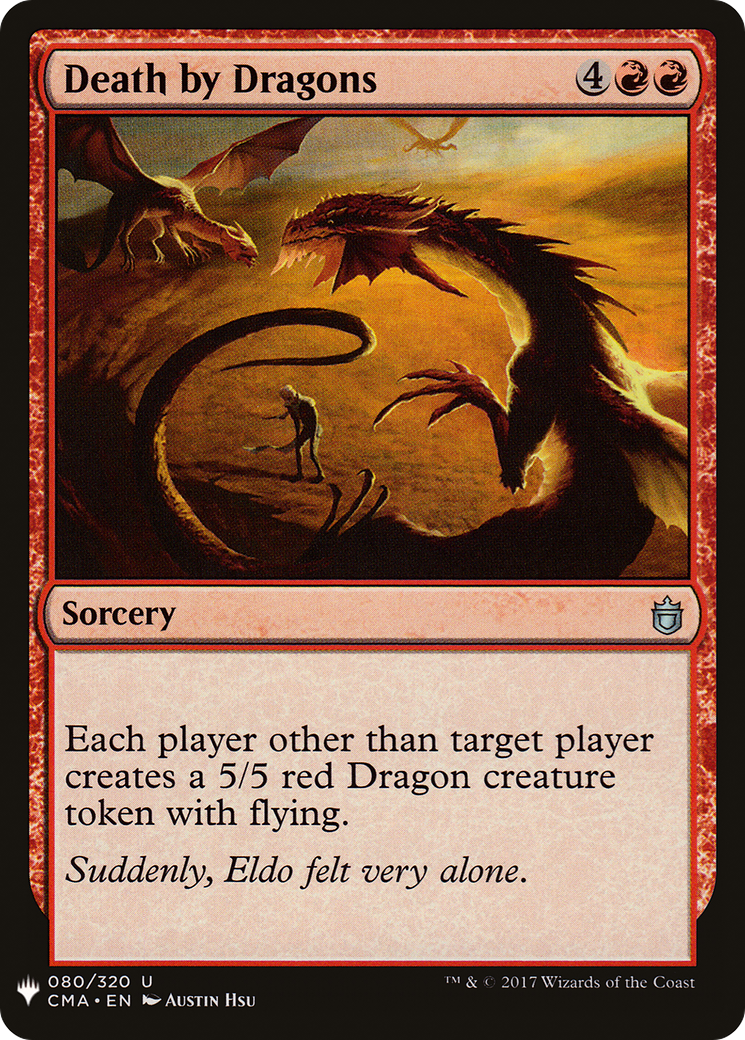 Death by Dragons (CMA-80) - The List