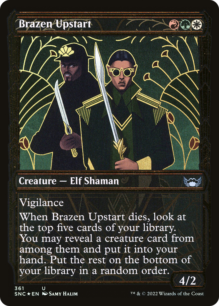 Brazen Upstart (Showcase Golden Age Gilded Foil) [Streets of New Capenna] | Silver Goblin