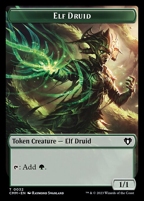 Saproling // Elf Druid Double-Sided Token [Commander Masters Tokens] | Silver Goblin