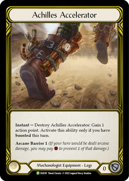 Achilles Accelerator (Golden) [FAB101] (Promo)  Cold Foil | Silver Goblin