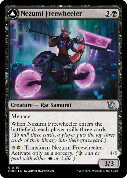 Nezumi Freewheeler // Hideous Fleshwheeler (119) Foil - March of the Machine