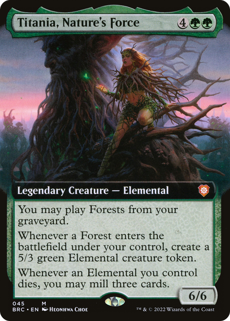 Titania, Nature's Force (Extended Art) (045) Foil - The Brothers' War Commander