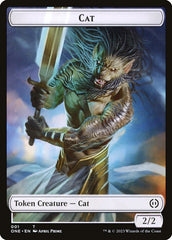 Phyrexian Goblin // Cat Double-Sided Token [Phyrexia: All Will Be One Tokens] | Silver Goblin