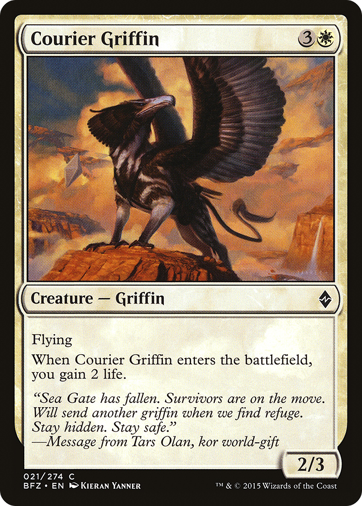 Courier Griffin (021) Foil - Battle for Zendikar