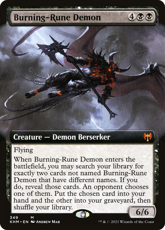 Burning-Rune Demon (Extended Art) [Kaldheim] Foil
